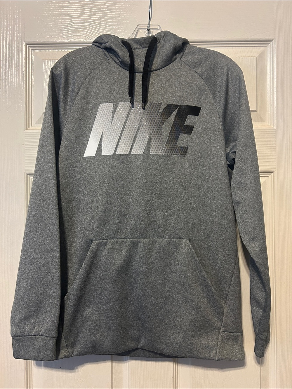 Nike Men's Heather Gray Logo Pullover Hoodie